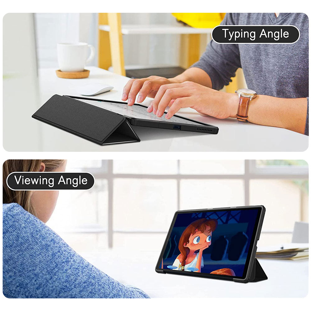 ARMOR-X Lenovo Tab P11 Gen 2 TB350 Smart Tri-Fold Stand Magnetic Cover. Two angles are provided for satisfying your viewing and typing needs.