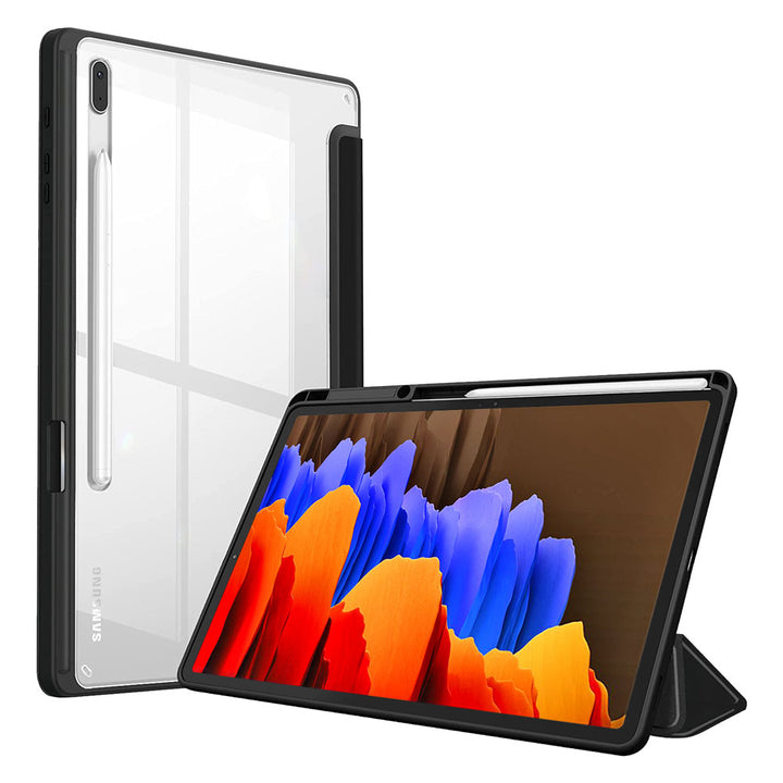 ARMOR-X Samsung Galaxy Tab S7 Plus S7+ SM-T970 / T975 / T976B Smart Tri-Fold Stand Magnetic Cover.