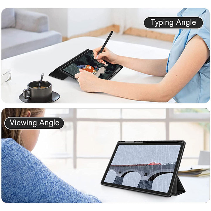 ARMOR-X Samsung Galaxy Tab S8 Ultra SM-X900 / X906 Smart Tri-Fold Stand Magnetic Cover. Two angles are provided for satisfying your viewing and typing needs.