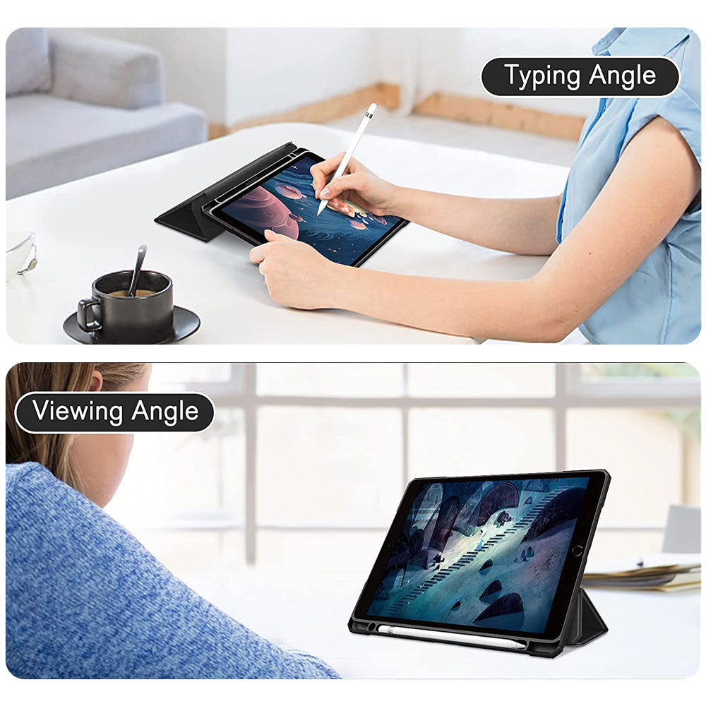 ARMOR-X APPLE iPad Air (3rd Gen.) 2019 Smart Tri-Fold Stand Magnetic Cover. Two angles are provided for satisfying your viewing and typing needs.