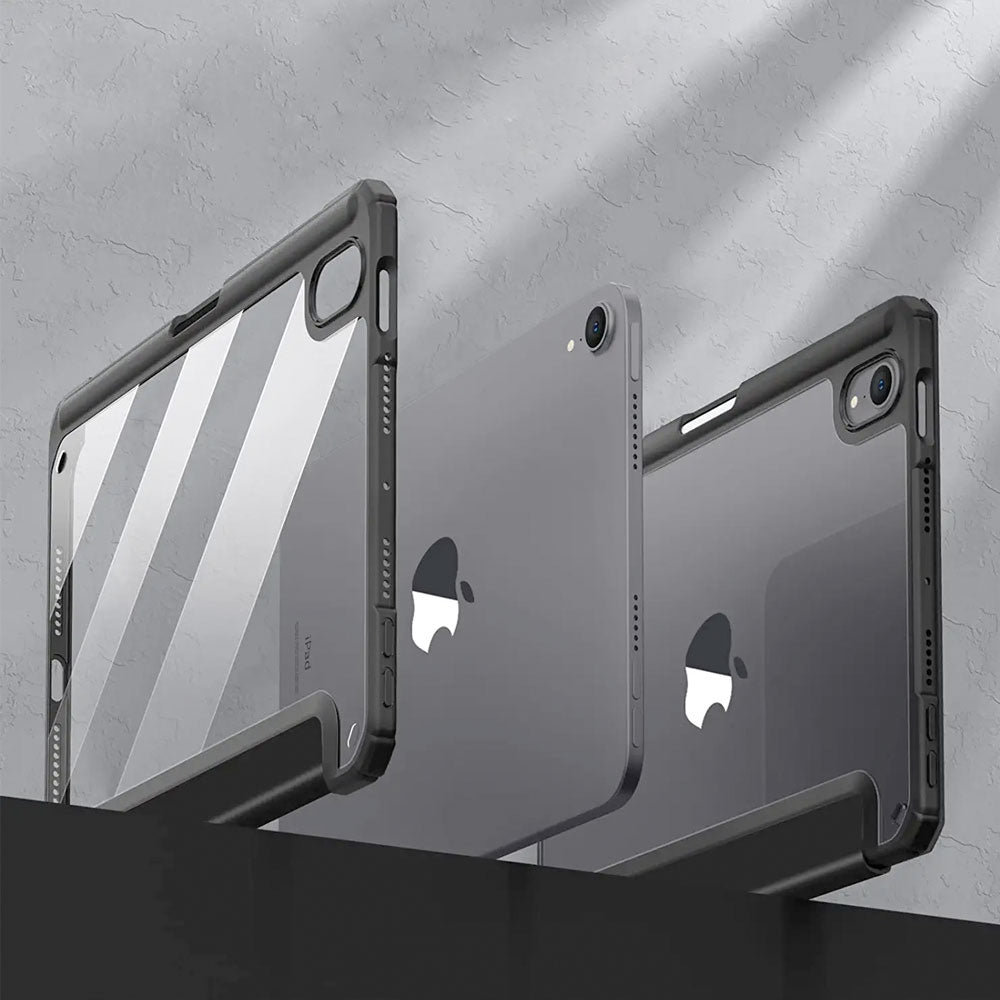 ARMOR-X APPLE iPad mini 6 Smart Tri-Fold Stand Magnetic Cover. Hardshell back cover with flexible TPU bumper protects the tablet from shocks, drops and impacts.