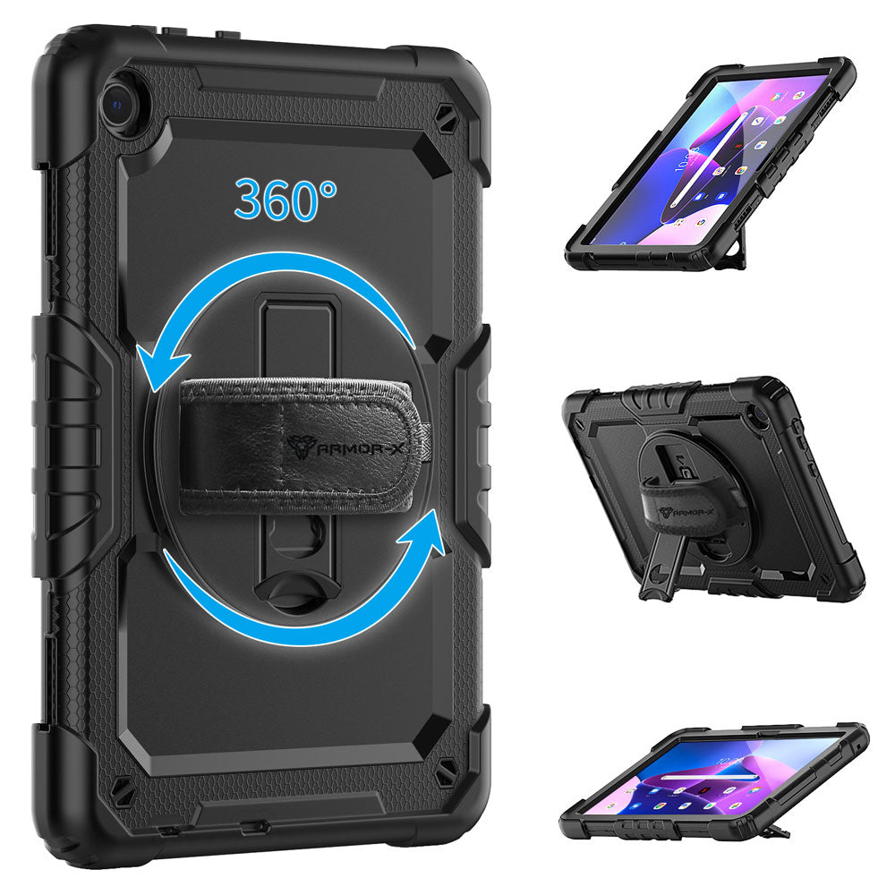 RIN-LN-P12PRO | Lenovo Tab P12 Pro TB-Q706F | Rainproof military grade  rugged case with hand strap and kick-stand