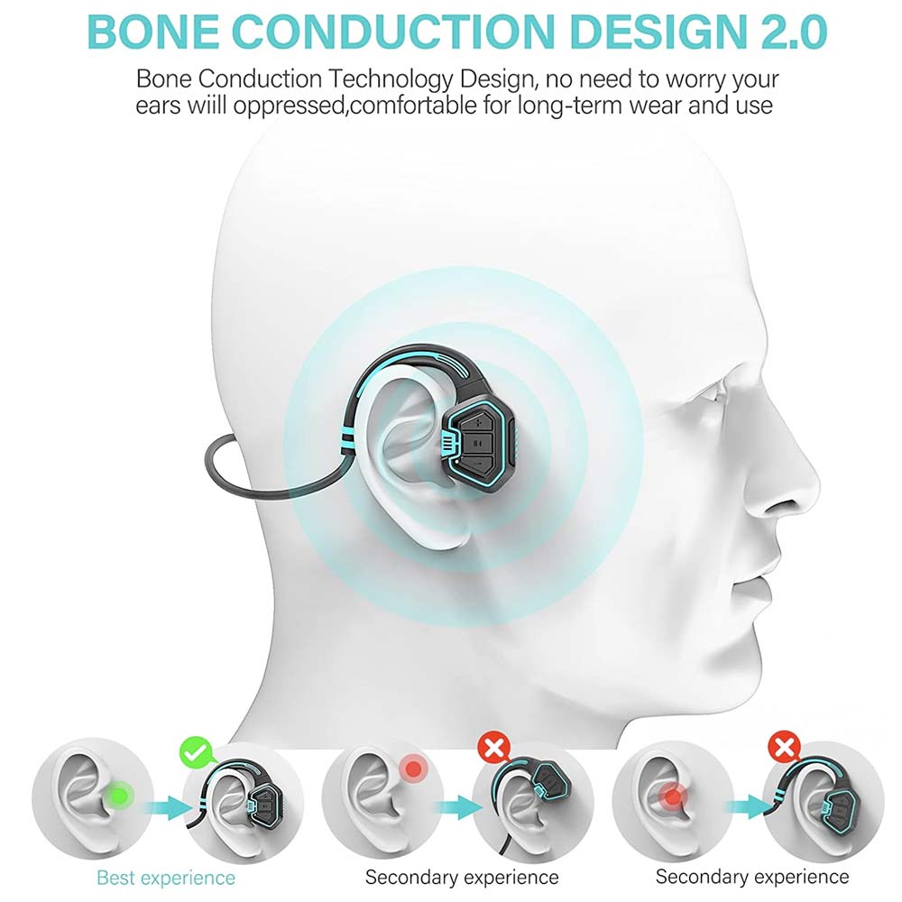 GO-X8 | IP68 Waterproof Wireless Bone Conduction Headphones