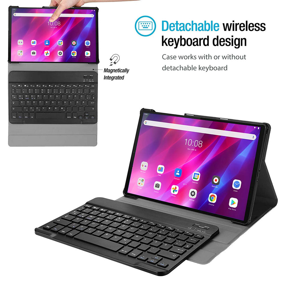 ARMOR-X Lenovo Tab K10 ( TB-X6C6F/X/L TB-X6C6NBF/X/L ) shockproof case, impact protection cover. Shockproof case with magnetic detachable wireless keyboard.