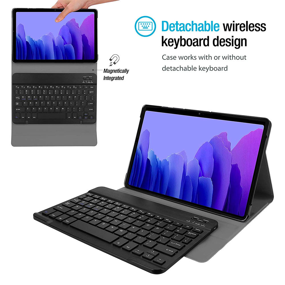 ARMOR-X Samsung Galaxy Tab A7 10.4 SM-T500 T505 T507 (2020) / A7 10.4 SM-T509 (2022) shockproof case, impact protection cover. Shockproof case with magnetic detachable wireless keyboard.