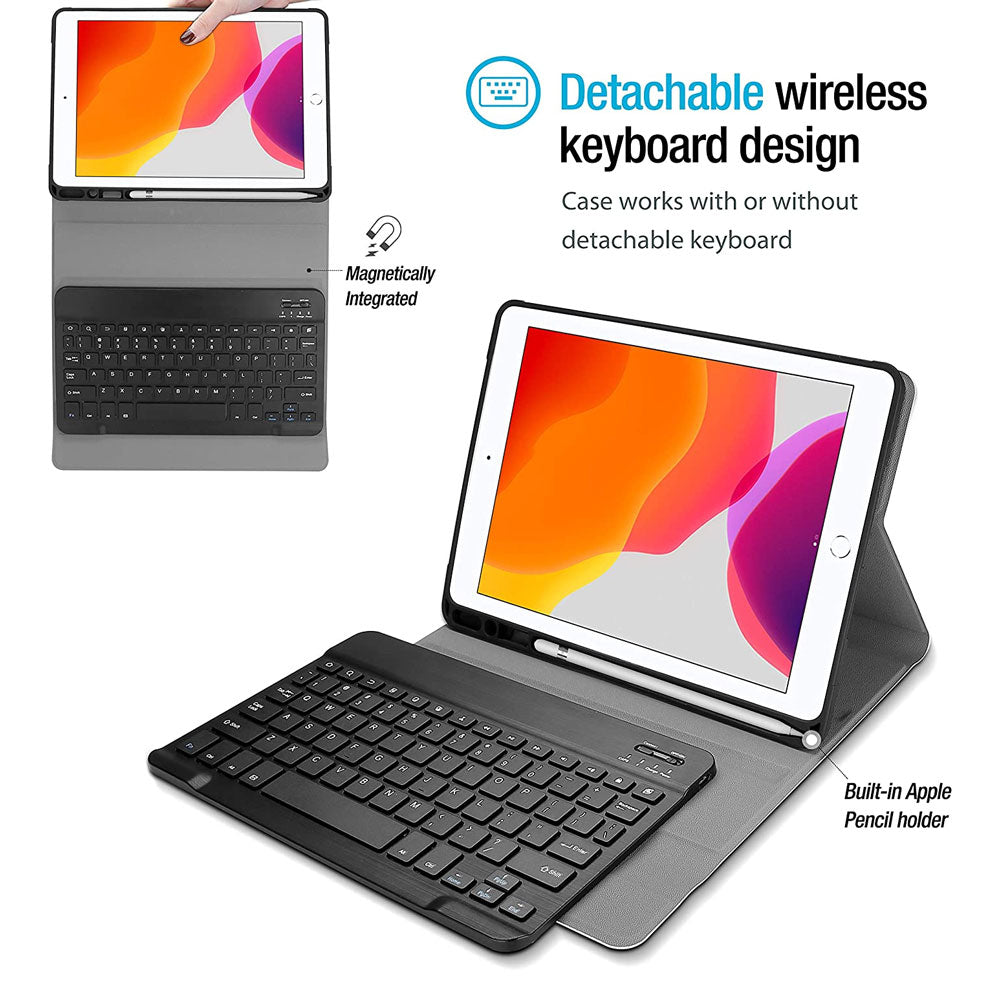 ARMOR-X iPad 10.2 (7TH & 8TH & 9TH GEN.) 2019 / 2020 / 2021 shockproof case, impact protection cover. Shockproof case with magnetic detachable wireless keyboard.