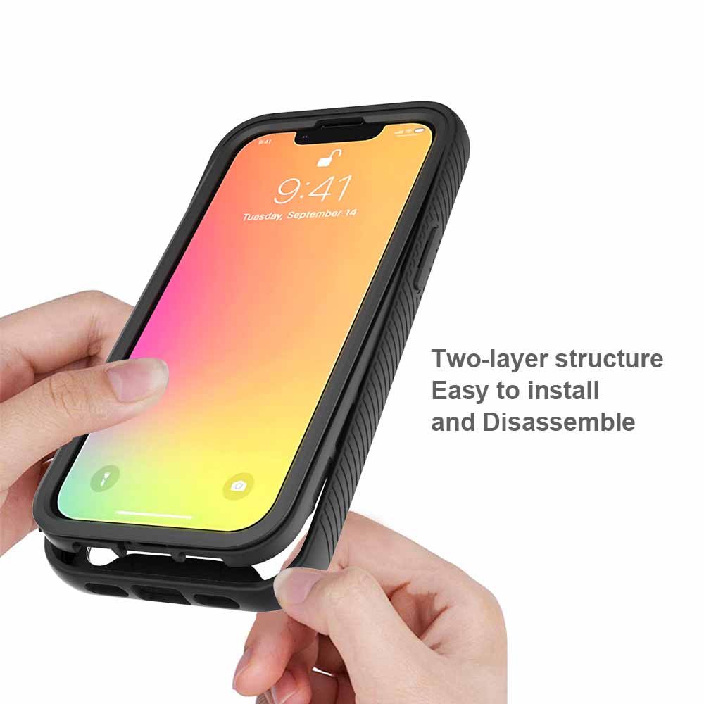 ARMOR-X iPhone 13  mini shockproof cases. Military-Grade Rugged Design with best drop proof protection. Two-layer structure, easy to install and disassemble.