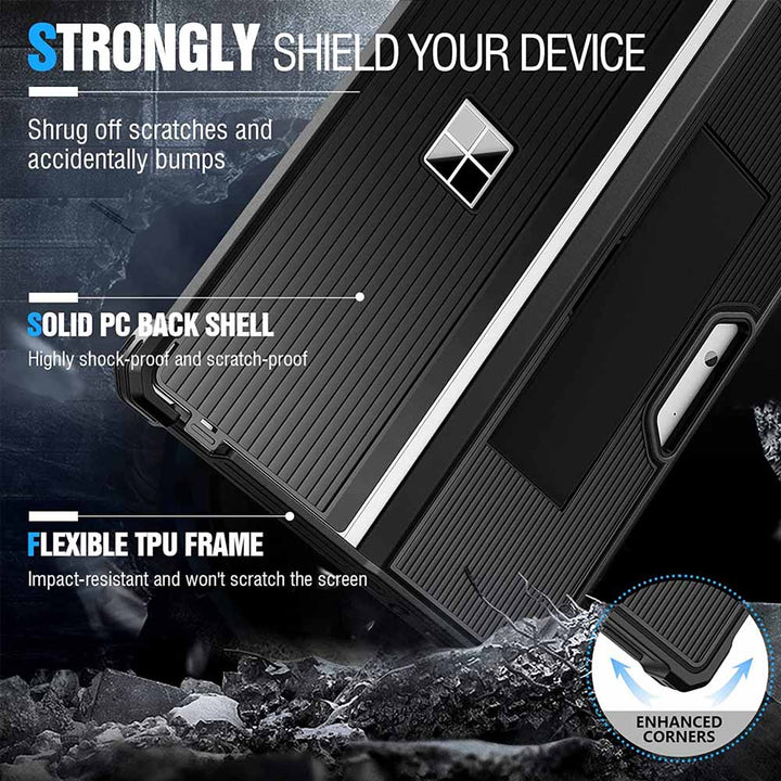 ARMOR-X Microsoft Surface Pro 8 Shockproof Case. Shock-absorbing soft TPU and sturdy polycarbonate offer superb protection against daily use.