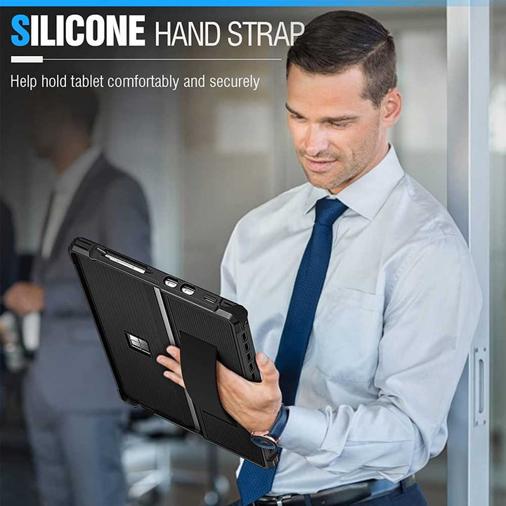 ARMOR-X Microsoft Surface Pro 8 Shockproof Case, Durable elastic hand strap ensures a safe and comfortable hand use experience for users.
