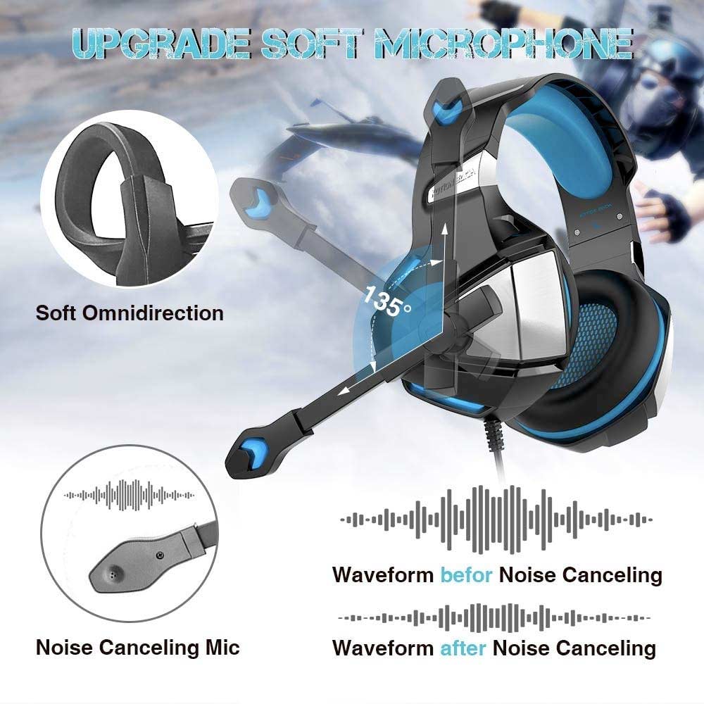 ARMOR-X Gaming Headset With Mic & Led Light. Noise cancelling mic.