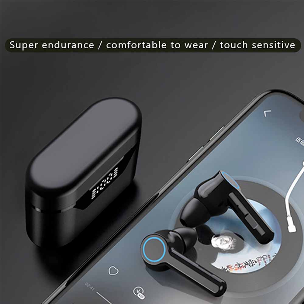 ARMOR-X Wireless Earphones With LED Power Display. Comfortable to wear.