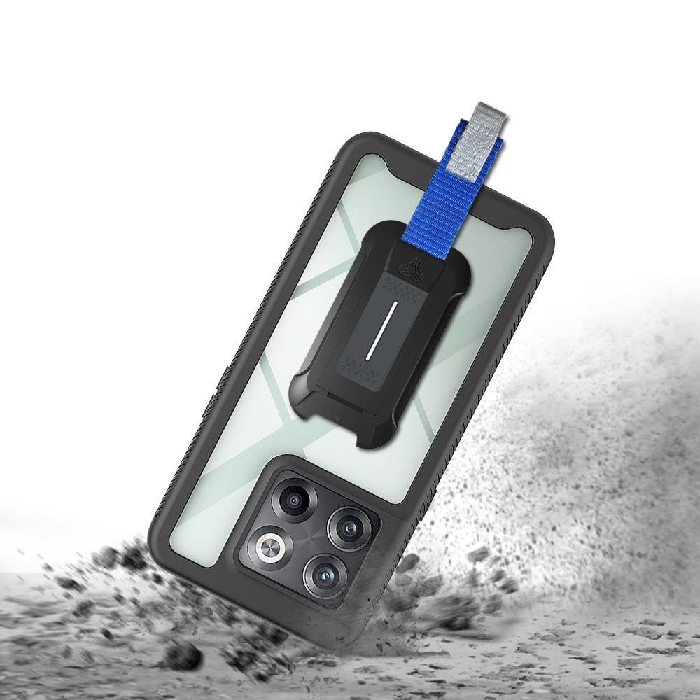 RonRun Cover Per OnePlus 10T, Custodia Rugged Con Protezione 360°, Grado Militare Anti-caduta, Paraurti In TPU E Retro Rigido In PC Trasparente, Resistente Ai Graffi, Colore Rosso.