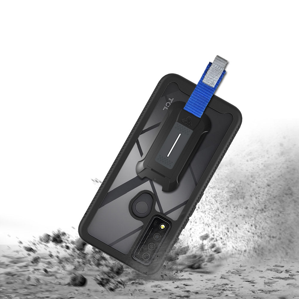 Heavy Duty Holster Case With Belt Clip & Tempered Glass For TCL 30 V 5G Phone