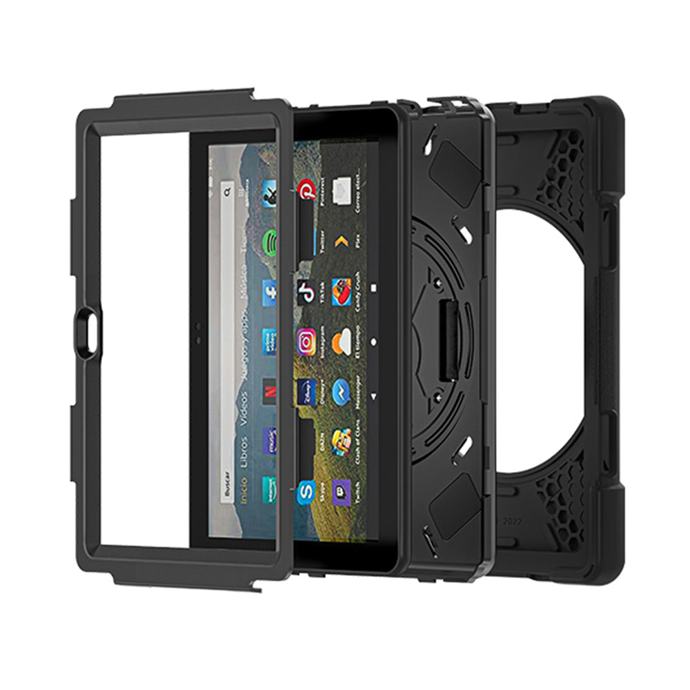 ARMOR-X Amazon Fire HD 8 / HD 8 Plus 2022 shockproof case, impact protection cover with hand strap and kickstand.