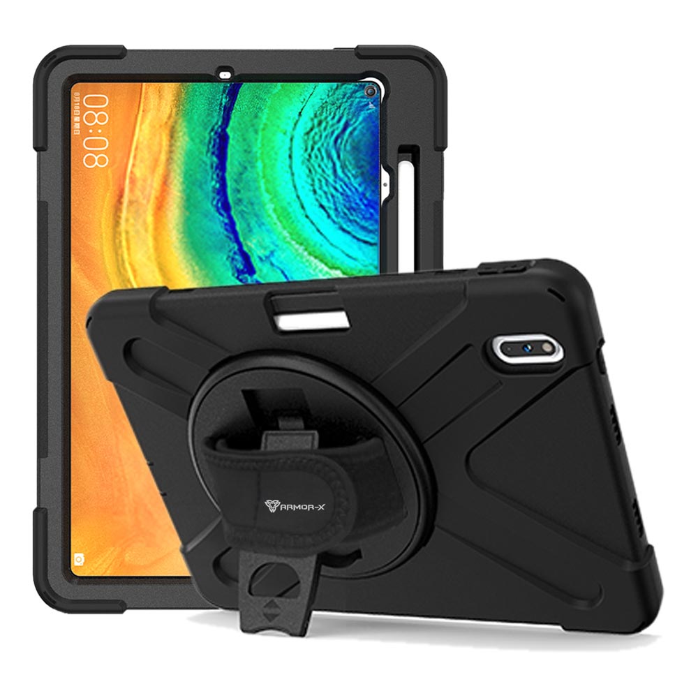 ARMOR-X Huawei MatePad Pro 10.8 (2019) MRX-W09/W19 MRX-AL09/AL19  shockproof case, impact protection cover with hand strap and kick stand. One-handed design for your workplace.