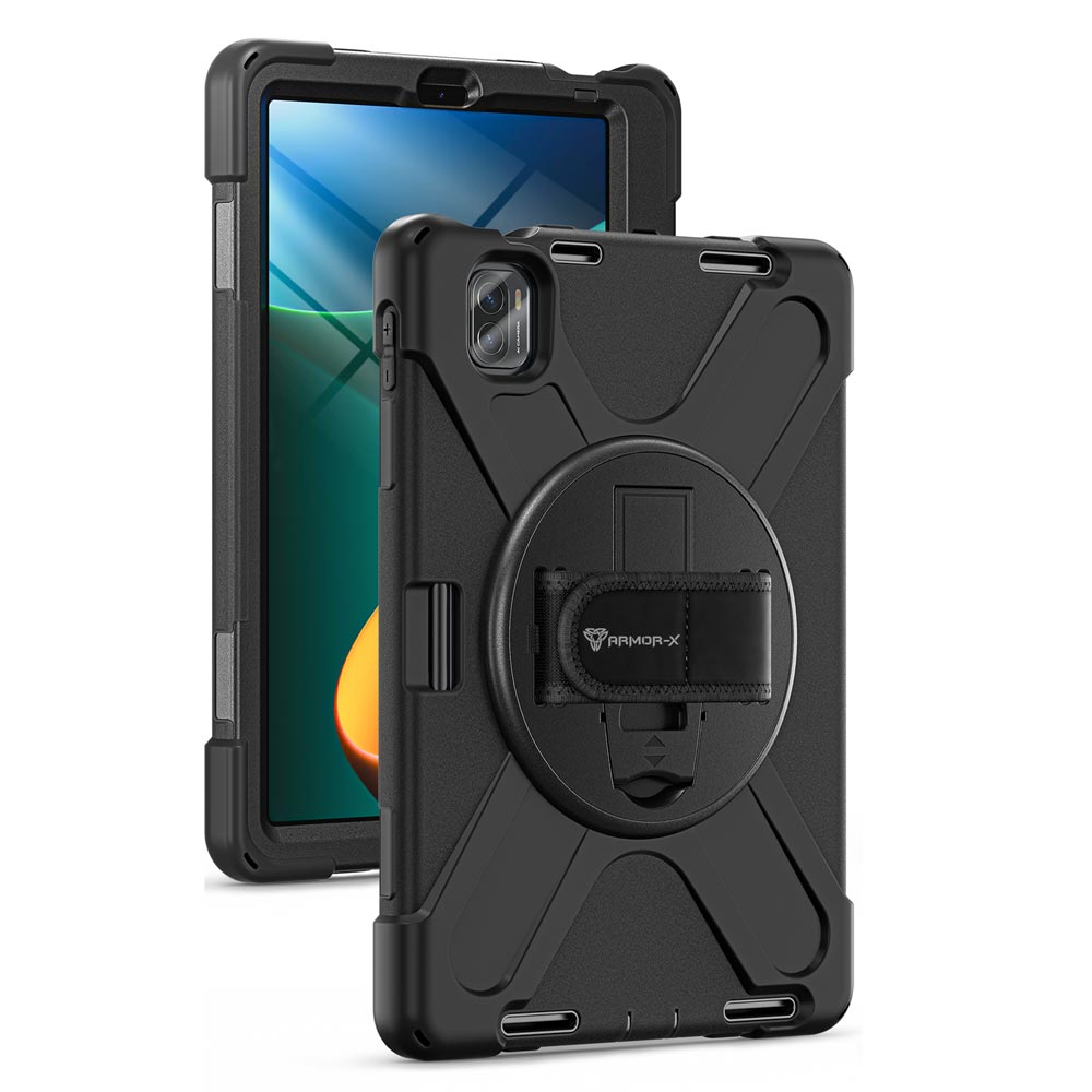 ARMOR-X Xiaomi Mi Pad 5 / 5 Pro 11" shockproof case, impact protection cover with hand strap and kick stand. One-handed design for your workplace.