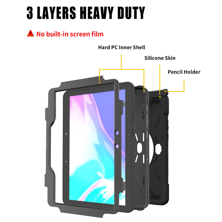 ARMOR-X Samsung Galaxy Tab Active Pro SM-T545 T547 / Active4 Pro SM-T630 T636 DM-638U rugged case. Heavy duty hybrid protective case.