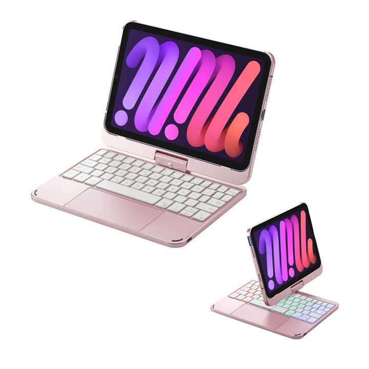 ARMOR-X Keyboard Case for iPad mini 6 with Touchpad, rose gold color.