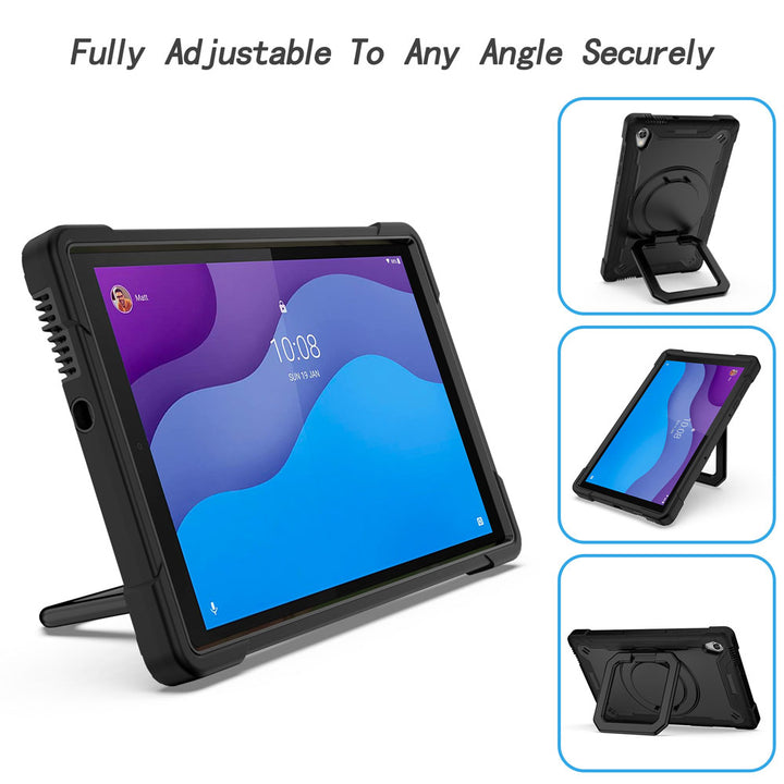 ARMOR-X Lenovo Tab M10 HD (2nd Gen) TB-X306F shockproof case, impact protection cover with kickstand for comfortable viewing and typing angle.