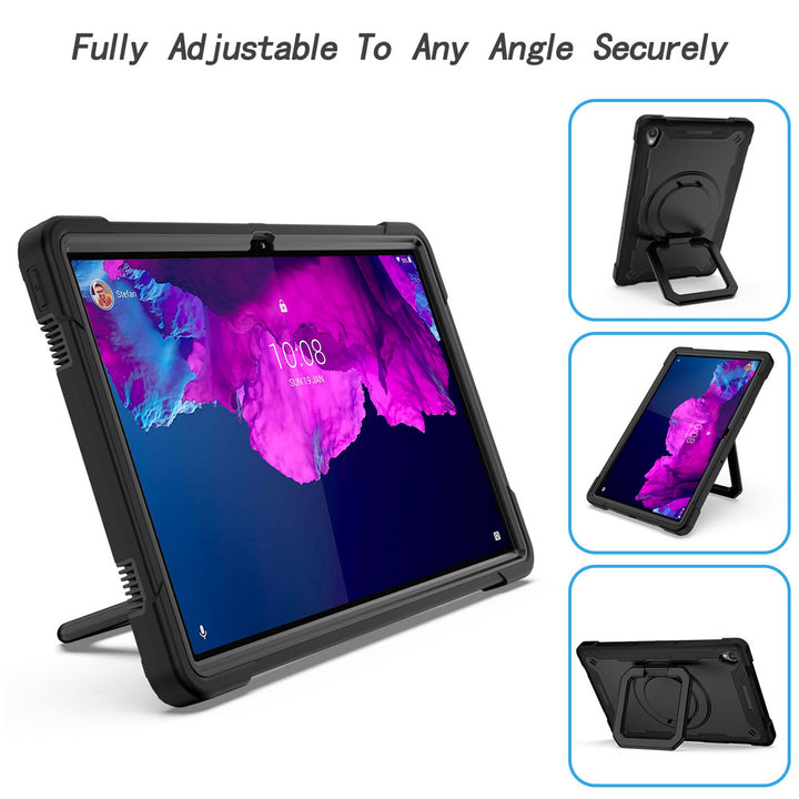 ARMOR-X Lenovo Tab P11 Plus TB-J616 shockproof case, impact protection cover with kickstand for comfortable viewing and typing angle.