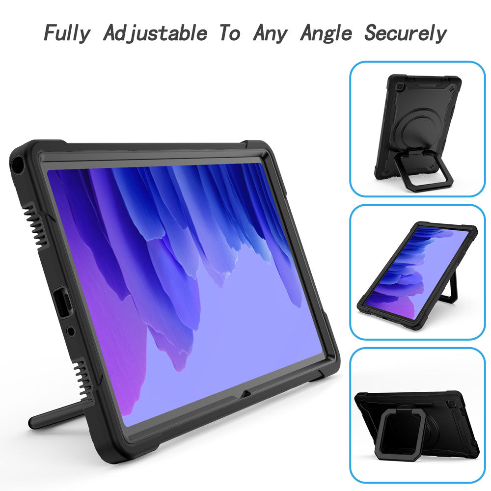 ARMOR-X Samsung Galaxy Tab A7 10.4 SM-T500 T505 T507 (2020) / A7 10.4 SM-T509 (2022) shockproof case, impact protection cover with folding grip kickstand for comfortable viewing and typing angle.