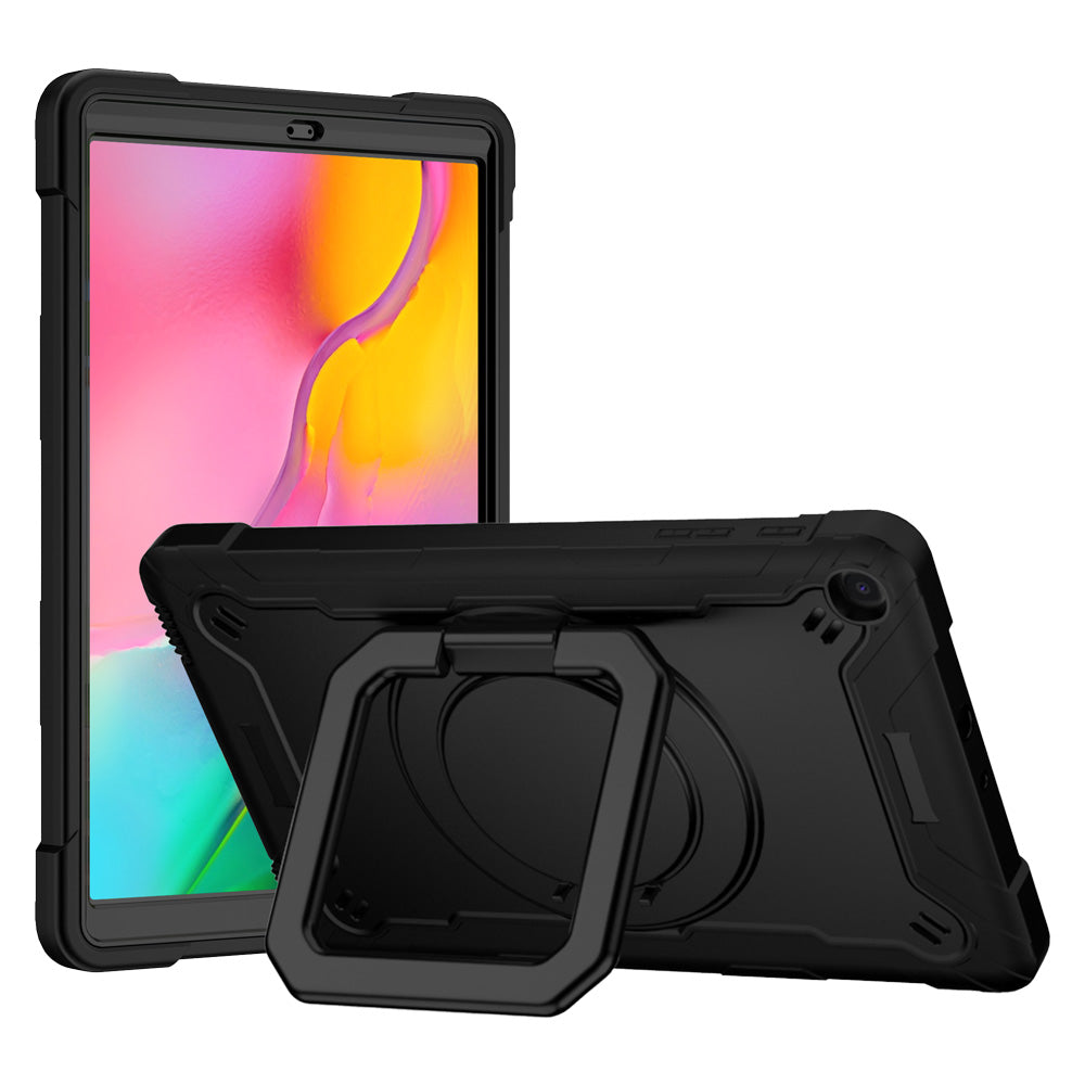 ARMOR-X Samsung Galaxy Tab A 10.1 (2019) T515 T510 shockproof case, impact protection cover. Rugged case with folding grip kick stand. Hand free typing, drawing, video watching.