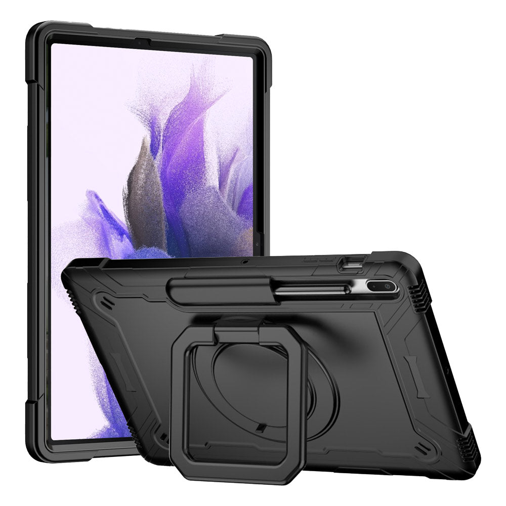 ARMOR-X Samsung Galaxy Tab S7 FE SM-T730 / T733 / T736B / T735NZ shockproof case, impact protection cover. Rugged case with folding grip kick stand. Hand free typing, drawing, video watching.