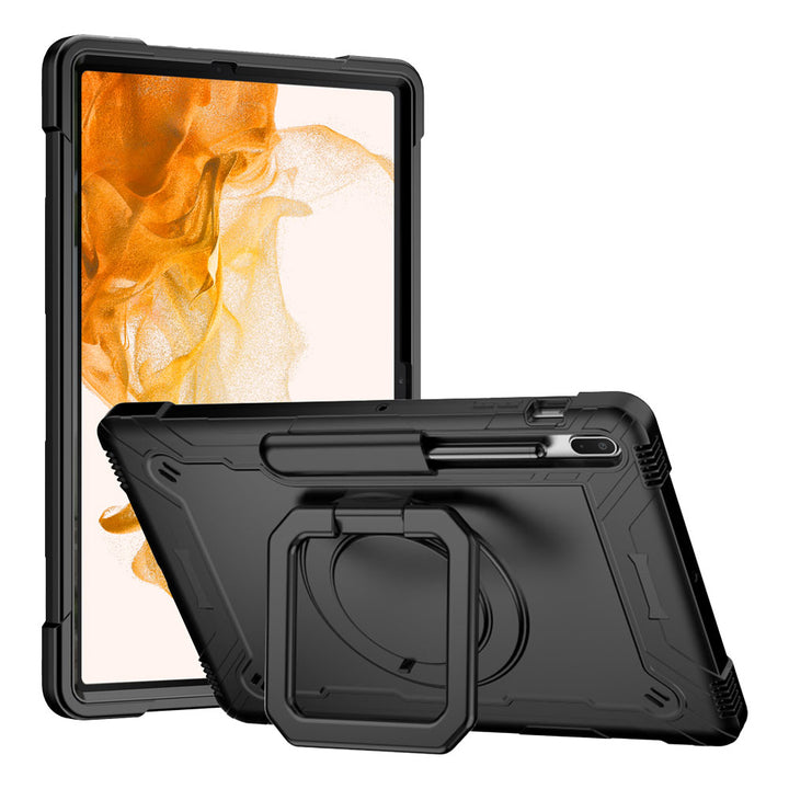 ARMOR-X Samsung Galaxy Tab S8+ S8 Plus SM-X800 / SM-X806 shockproof case, impact protection cover. Rugged case with folding grip kick stand. Hand free typing, drawing, video watching.