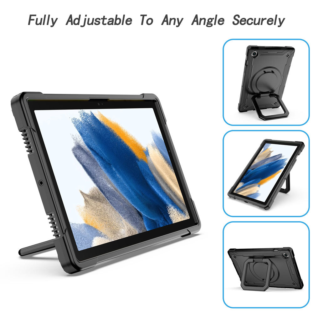 ARMOR-X Samsung Galaxy Tab A8 SM-X200 / X205 shockproof case, impact protection cover with kickstand for comfortable viewing and typing angle.