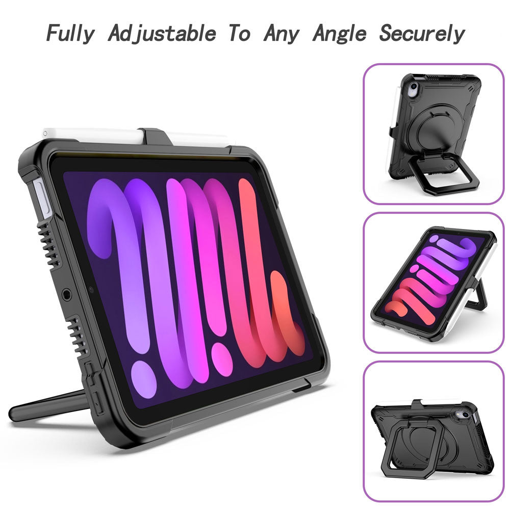 ARMOR-X iPad mini 6 shockproof case, impact protection cover with kickstand for comfortable viewing and typing angle.