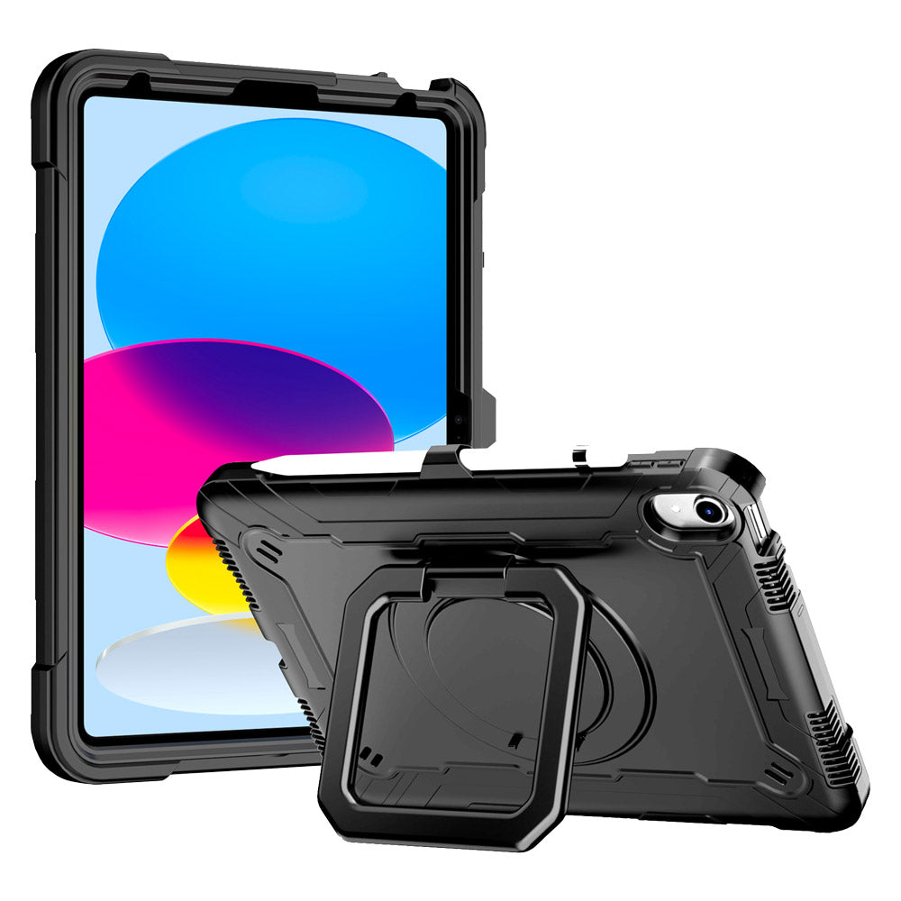 ARMOR-X APPLE iPad 10.9 (10th Gen.) shockproof case, impact protection cover. Rugged case with kick stand. Hand free typing, drawing, video watching.