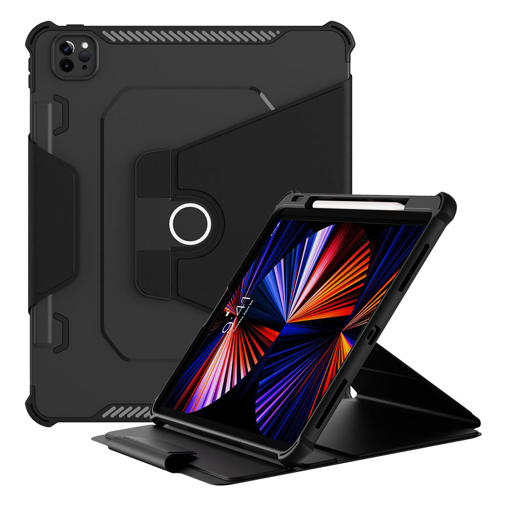 ARMOR-X Apple iPad Pro 12.9 ( 3rd / 4th / 5th / 6th Gen. ) 2018 / 2020 / 2021 / 2022 360 degree rotating stand magnetic smart cover.