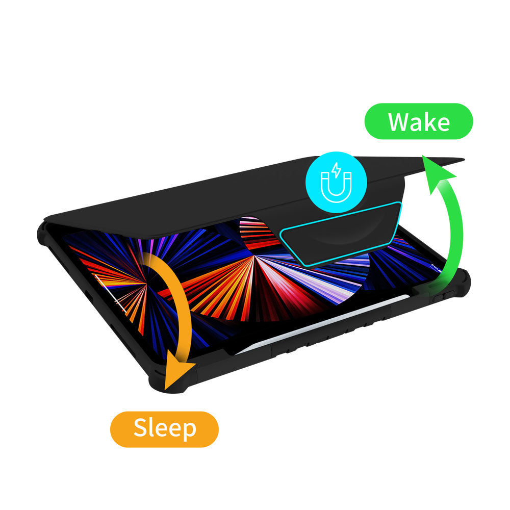 ARMOR-X Apple iPad Pro 12.9 ( 3rd / 4th / 5th / 6th Gen. ) 2018 / 2020 / 2021 / 2022 360 degree rotating stand magnetic smart cover. Support auto sleep/ wake function.