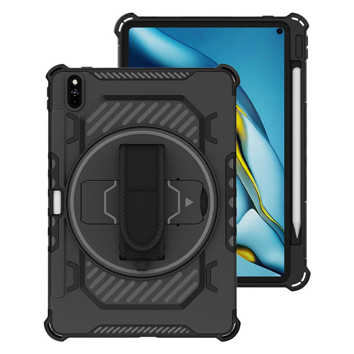 ARMOR-X Huawei MatePad Pro 10.8 (2021) MRR-W29 shockproof case, impact protection cover with hand strap and kick stand.