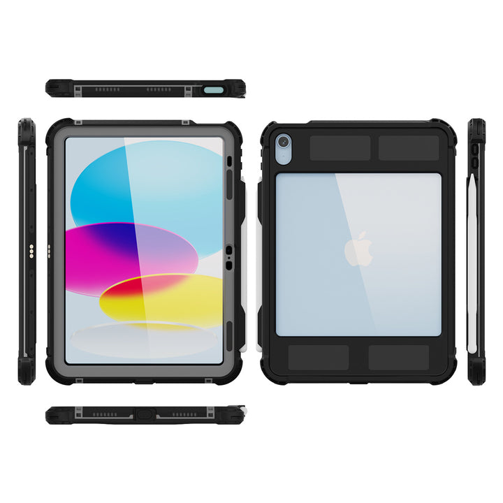 ARMOR-X Apple iPad 10.9 (10th Gen.) Waterproof Case IP68 shock & water proof Cover with pencil holder.