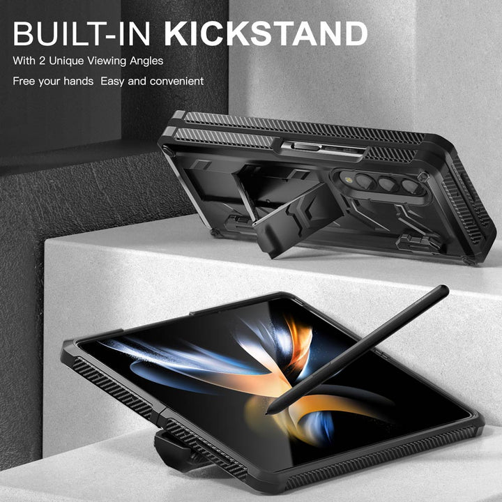 ARMOR-X Samsung Galaxy Z Fold4 SM-F936 shockproof cases with built-in kickstand. 