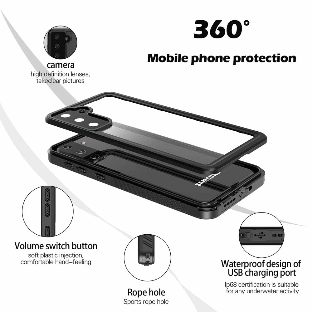 ARMOR-X Samsung Galaxy S21 Plus Waterproof Case IP68 shock & water proof Cover. Full access to buttons and controls. Charge and sync through the USB port.