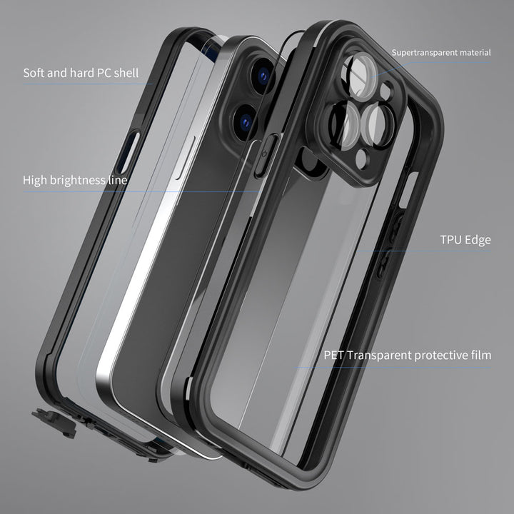 ARMOR-X iPhone 14 Pro Max Waterproof Case IP68 shock & water proof Cover. Built-in screen cover for total touchscreen protection.