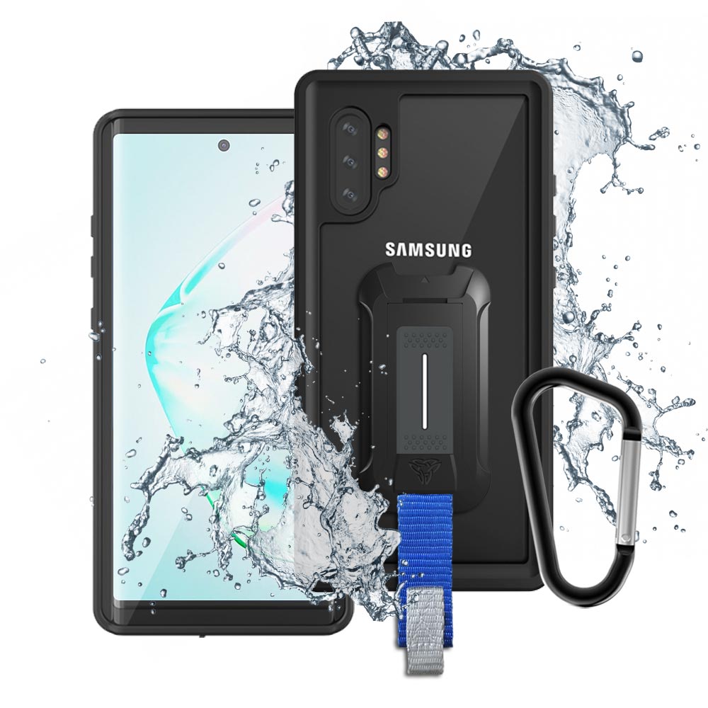 MX-N10P-BK | Samsung Galaxy Note 10 Plus Waterproof Case | IP68 shock & water proof Cover w/ X-Mount & Carabiner