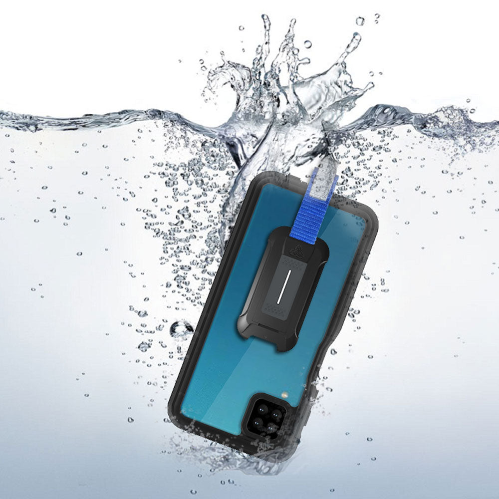 ARMOR-X Samsung Galaxy A12 Waterproof Case. IP68 Waterproof with fully submergible to 6.6' / 2 meter for 1 hour.