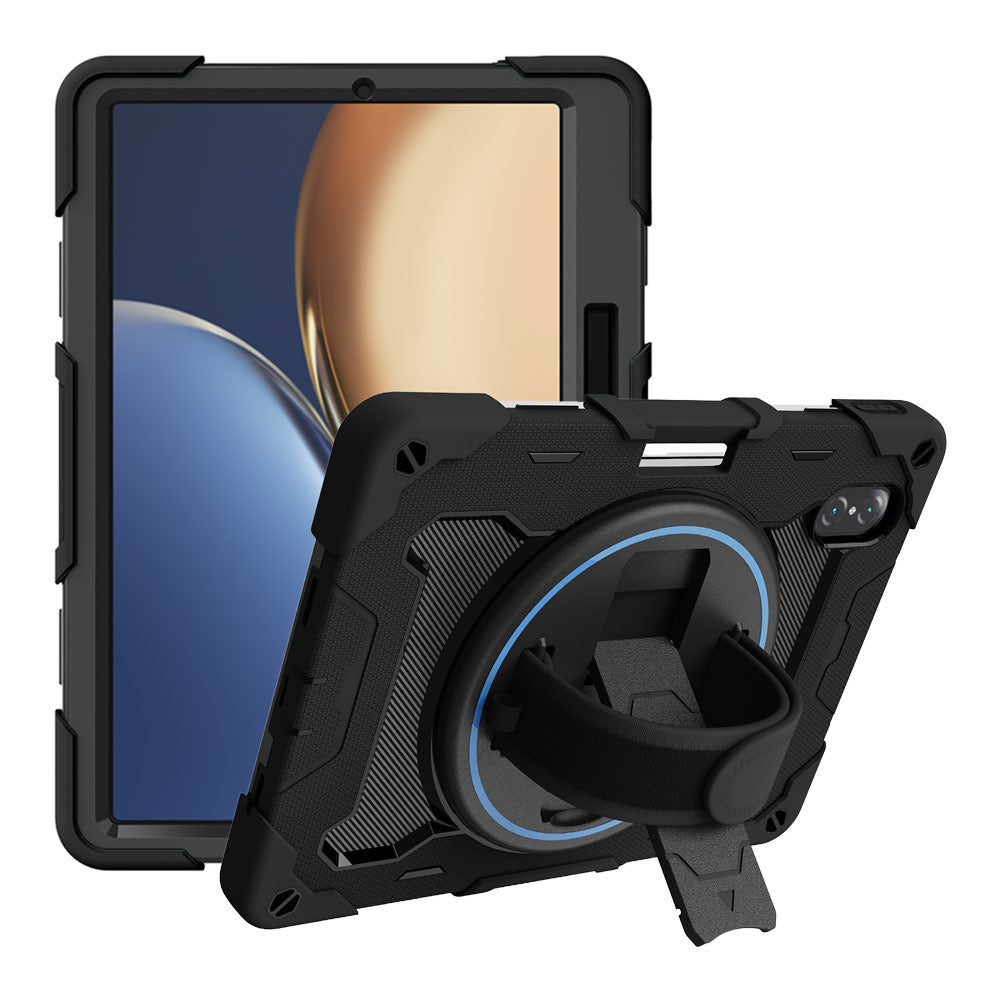 ARMOR-X Huawei Honor Tablet V7 Pro shockproof case, impact protection cover with hand strap and kick stand. One-handed design for your workplace.