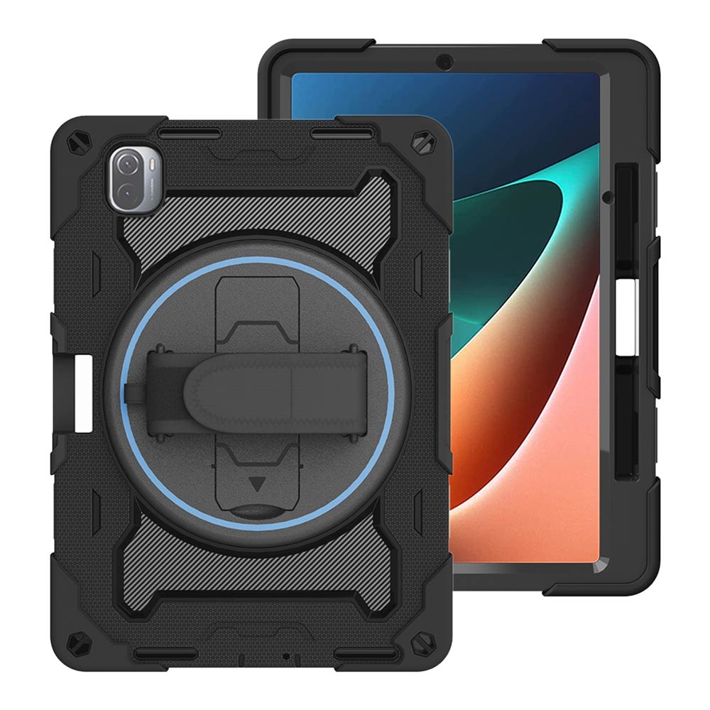 ARMOR-X Xiaomi Mi Pad 5 / 5 Pro 11" shockproof case, impact protection cover with hand strap and kick stand. One-handed design for your workplace.