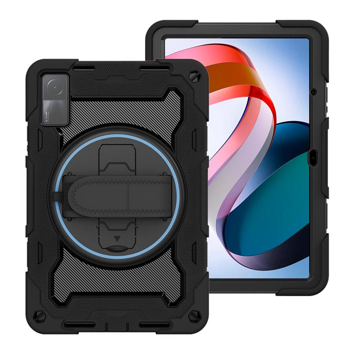 ARMOR-X Xiaomi Redmi Pad shockproof case, impact protection cover with hand strap and kick stand. One-handed design for your workplace.