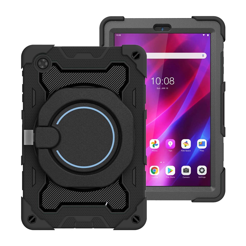 ARMOR-X Lenovo Tab M8 (3rd Gen) TB-8506 shockproof case, impact protection cover. Rugged case with kick stand. Hand free typing, drawing, video watching.