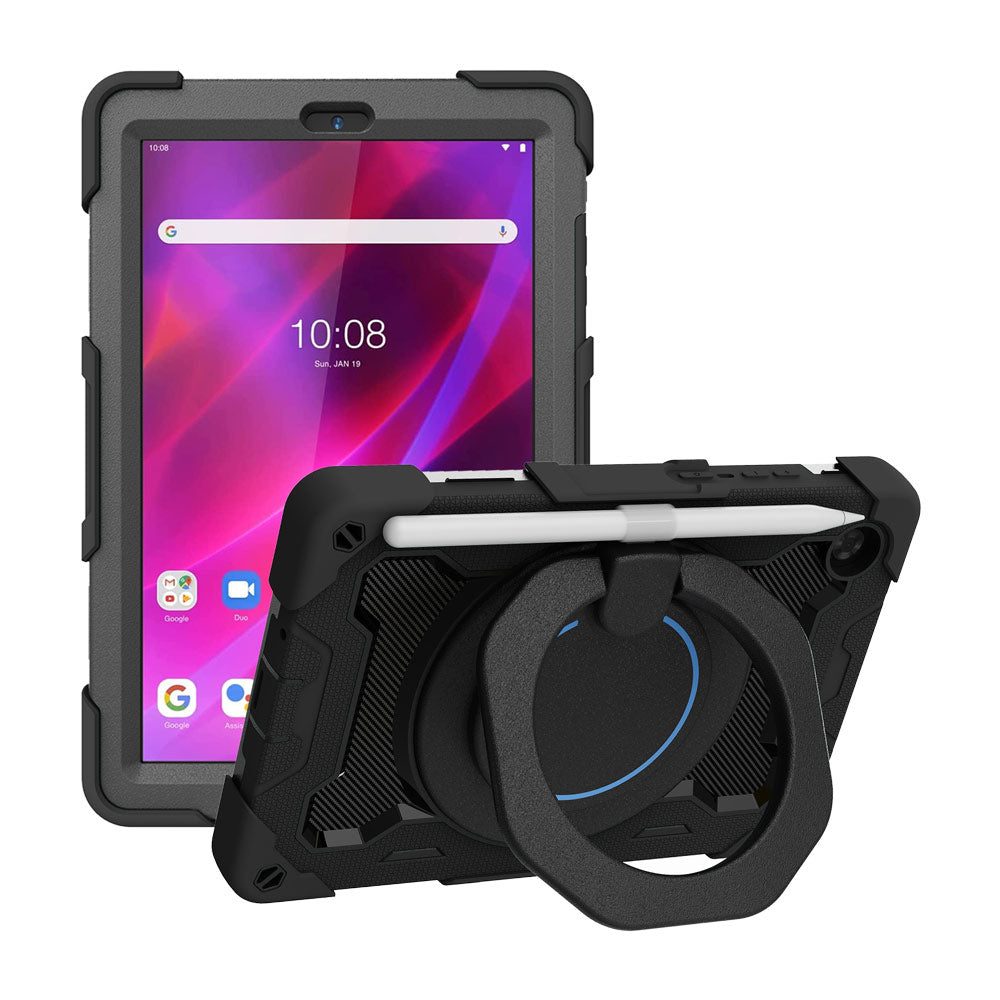 ARMOR-X Lenovo Tab M8 (3rd Gen) TB-8506 shockproof case, impact protection cover. Rugged case with kick stand. Hand free typing, drawing, video watching.