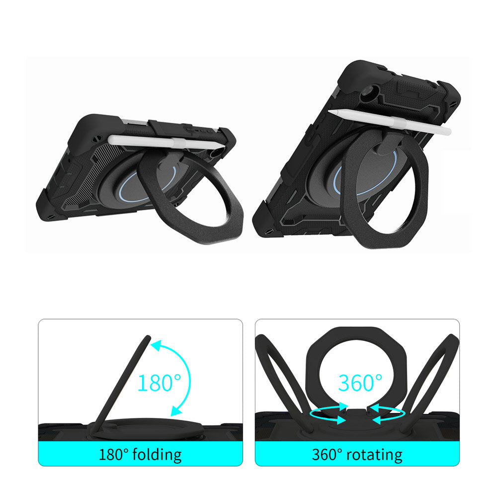 ARMOR-X Lenovo Tab M8 (3rd Gen) TB-8506 shockproof case, impact protection cover with kickstand and folding grip. Folding grip kickstand support both portrait and landscape mode.