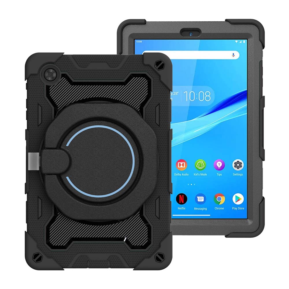 ARMOR-X Lenovo Tab M8 (HD) TB-8505 shockproof case, impact protection cover. Rugged case with kick stand. Hand free typing, drawing, video watching.