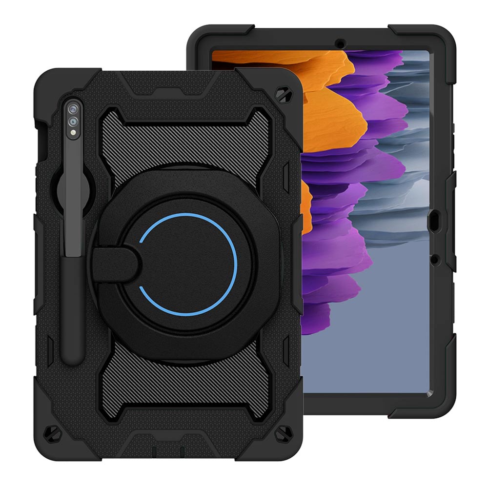 ARMOR-X Samsung Galaxy Tab S7 SM-T870 / SM-T875 / SM-T876B shockproof case, impact protection cover. Rugged case with kick stand. Hand free typing, drawing, video watching.