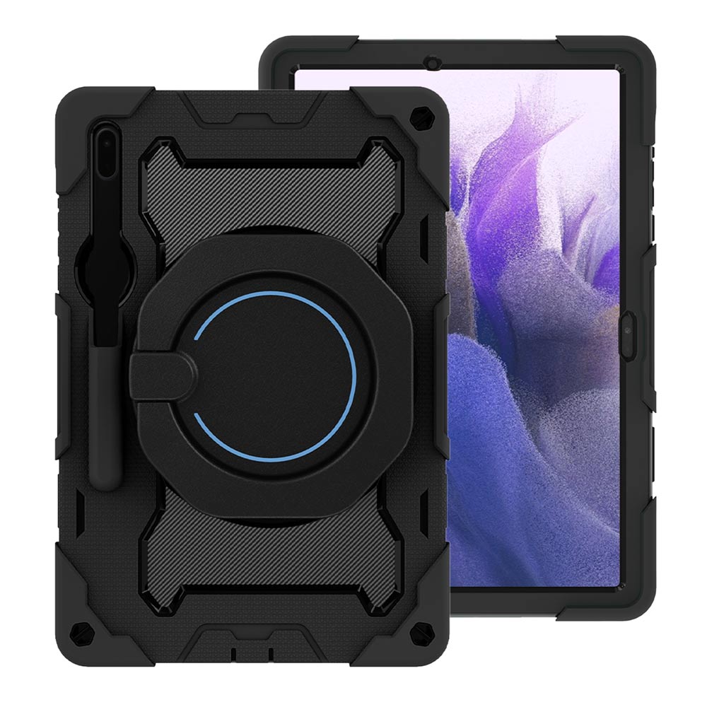 ARMOR-X Samsung Galaxy Tab S7 FE SM-T730 / T733 / T736B / T735NZ shockproof case, impact protection cover. Rugged case with kick stand. Hand free typing, drawing, video watching.