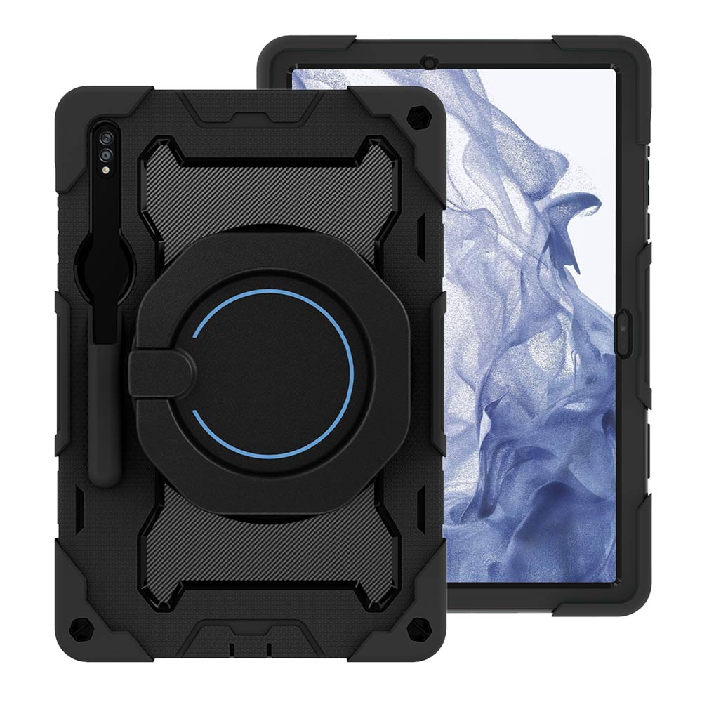 ARMOR-X Samsung Galaxy Tab S8+ S8 Plus SM-X800 / SM-X806 shockproof case, impact protection cover. Rugged case with kick stand. Hand free typing, drawing, video watching.